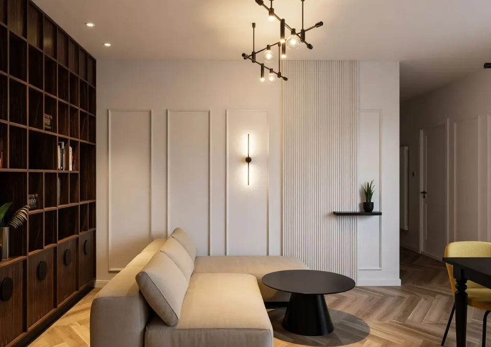 Apartament TP — studiu de compartimentare a dressingului, cu rafturi, sertare și suporturi pentru pantofi