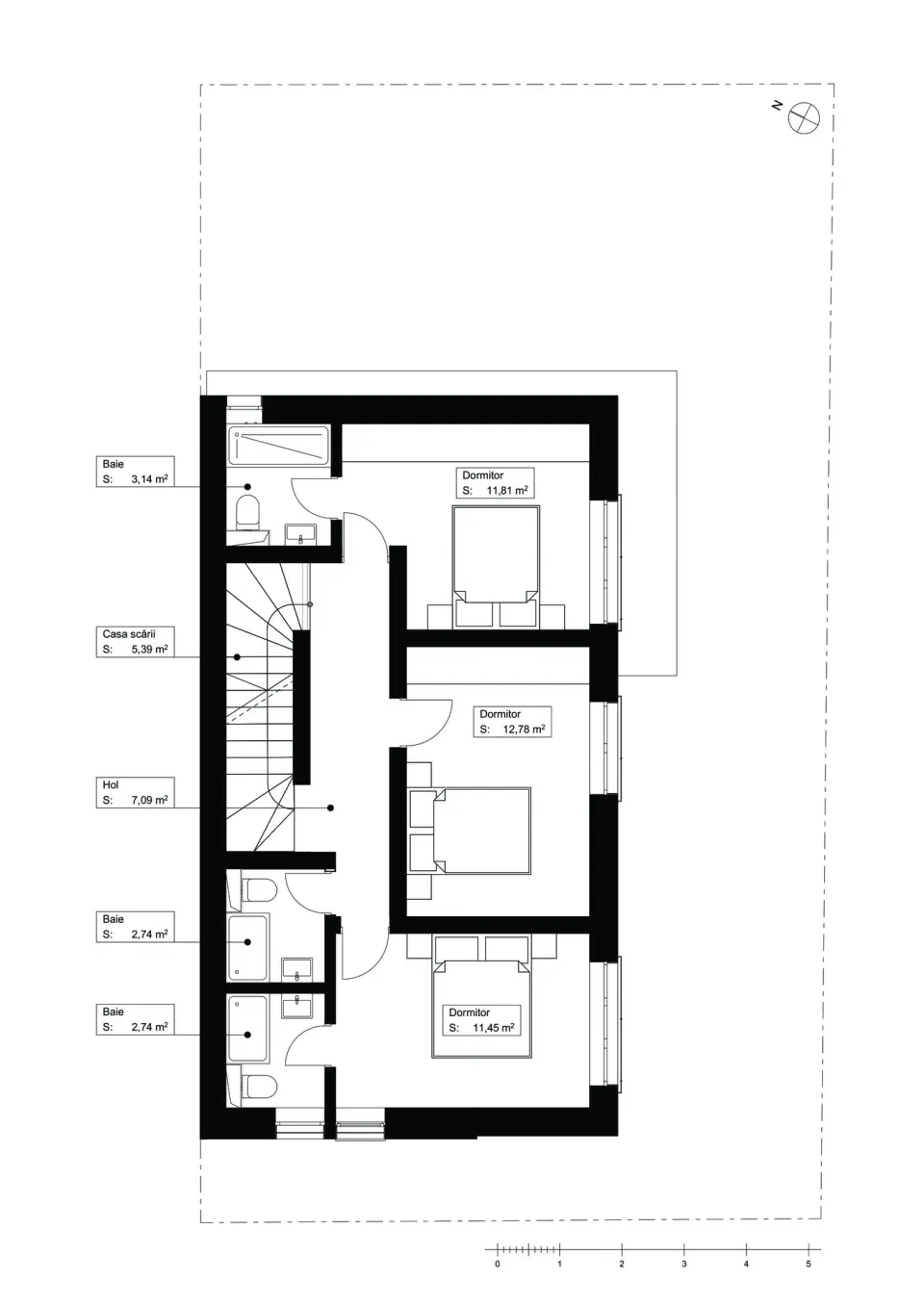 Casa IB — proiect casă P+1E+M, 205 mp, București — 6